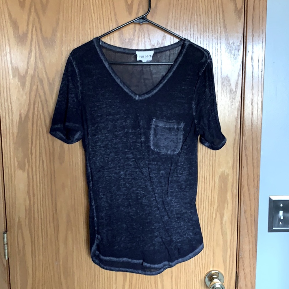 Small Olive+Oak Semi-Transpaerent Navy T-shirt